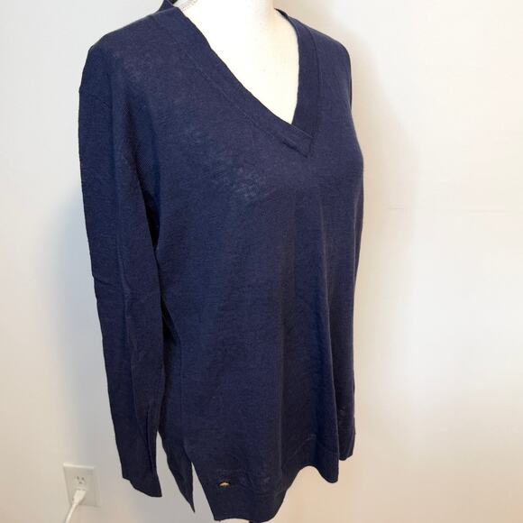 Lilly Pulitzer V Neck Blaine Tunic Sweater In True Navy Size Small New - Picture 5 of 13